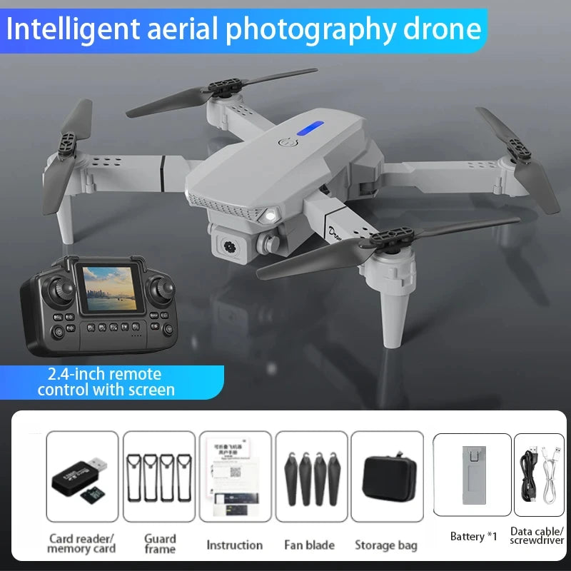 E88 PRO Drone 8K HD Wide-Angle Camera WiFi FPV Foldable RC Quadcopter with Height Hold for Adults Kids Professional Toy