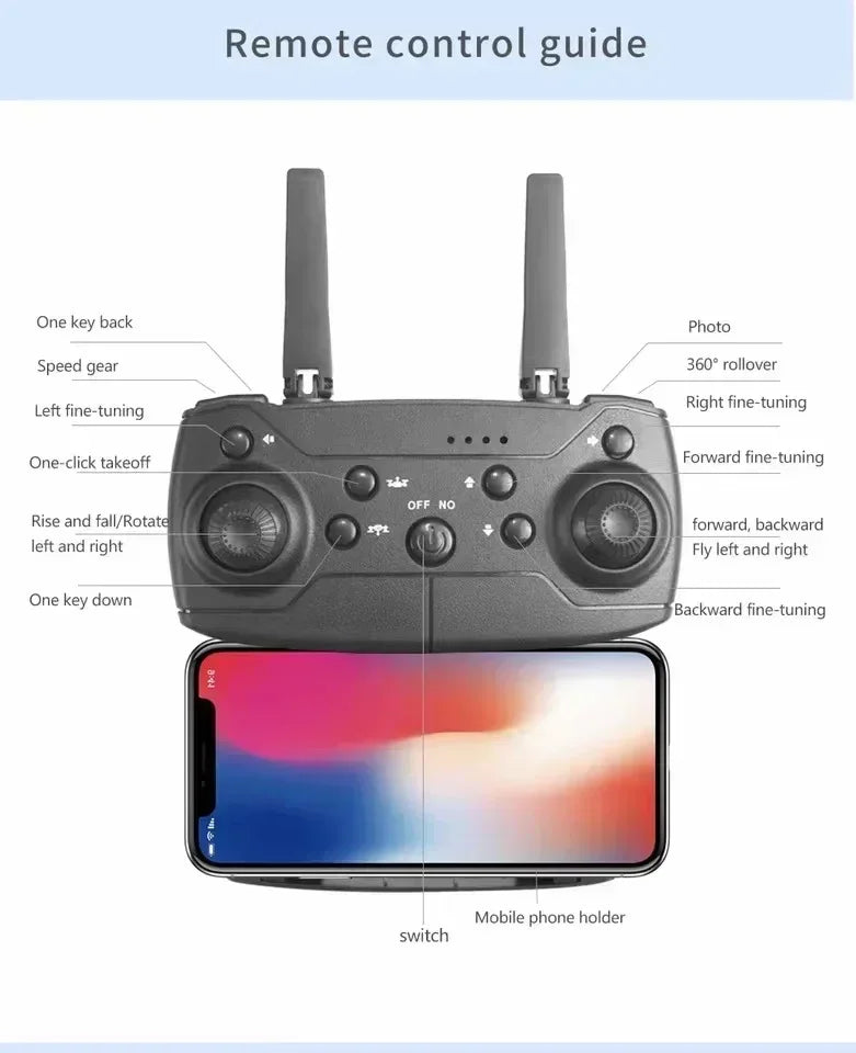 E88Pro 4K FPV Drone 1080P HD Camera Portable Foldable Design Stable Height Hold  Best Christmas Gift Professional RC Aircraft