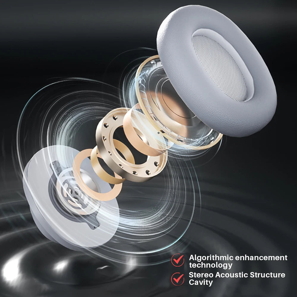 ANC Noise Cancelling Headphones Bluetooth 5.4 Earphone HIFI Stereo Headset 40mm Driver portable Over Ear Headphone 60H Time