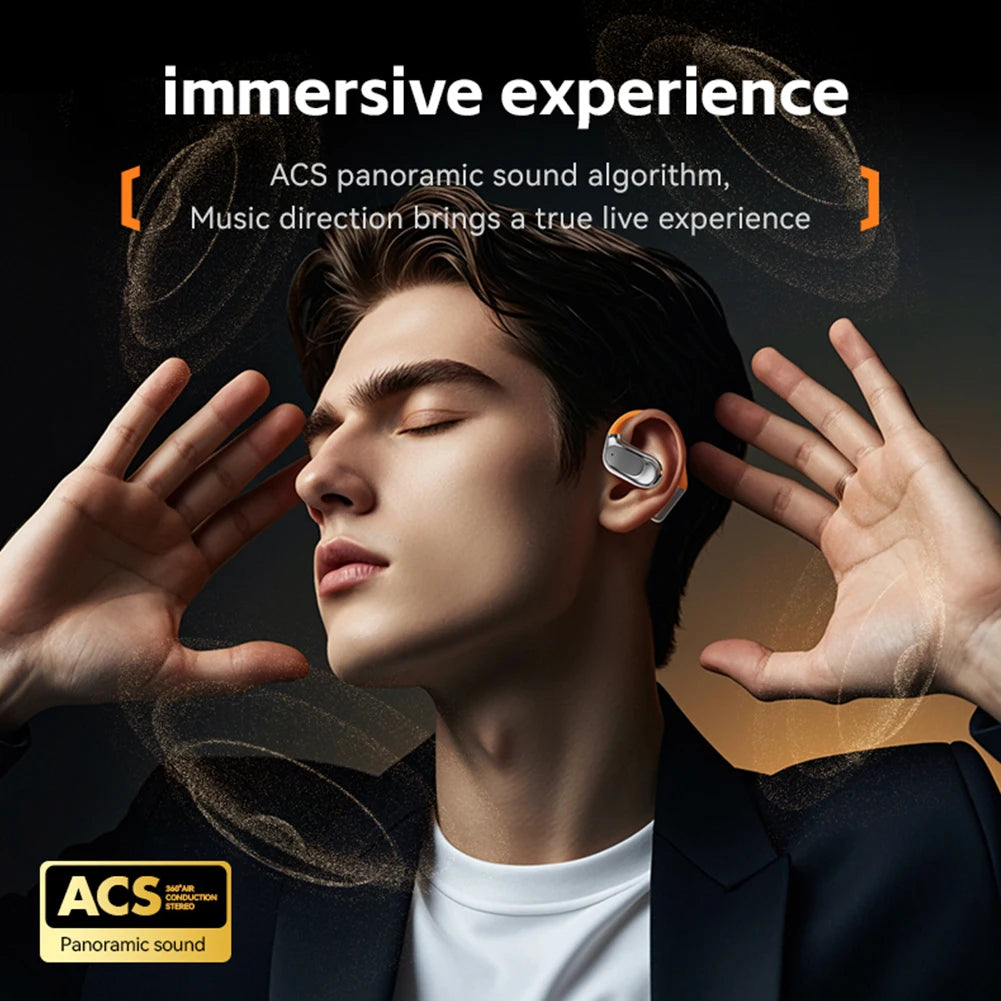 Wireless Earbuds with Earhooks Built-in Mic BT 5.4 M113 Waterproof Headphones Ear Buds for Sports Running Workout Gym