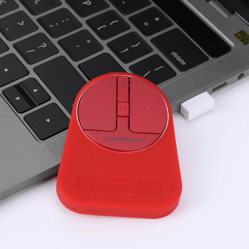 Ultra Thin Wireless Computer Mouse 3 Mode Mini Capacitive Mouse BT 5.2/2.4G/USB 3 Levels DPI with Receiver for Laptop PC