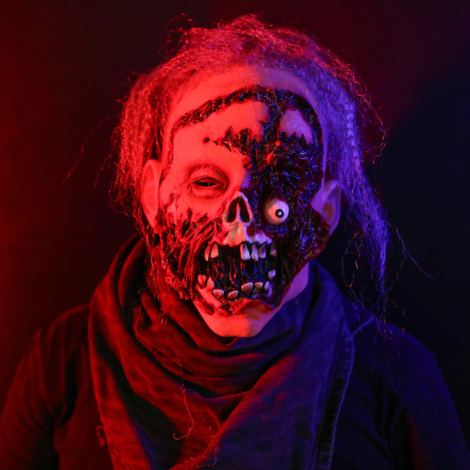 Creepy Old Man Halloween Mask Realistic Latex Scary Face Headgear for Horror Party Cosplay Role Play Terror Costume Accessory