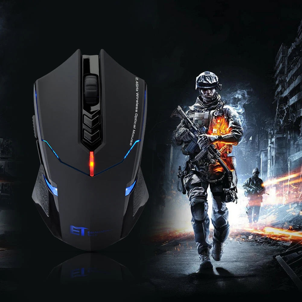 2.4GHz Wireless Mouse Optical Mice with USB Receiver 800-2400 DPI Gaming Mouse 7 Buttons Ergonomic Mice for Laptop PC Computer