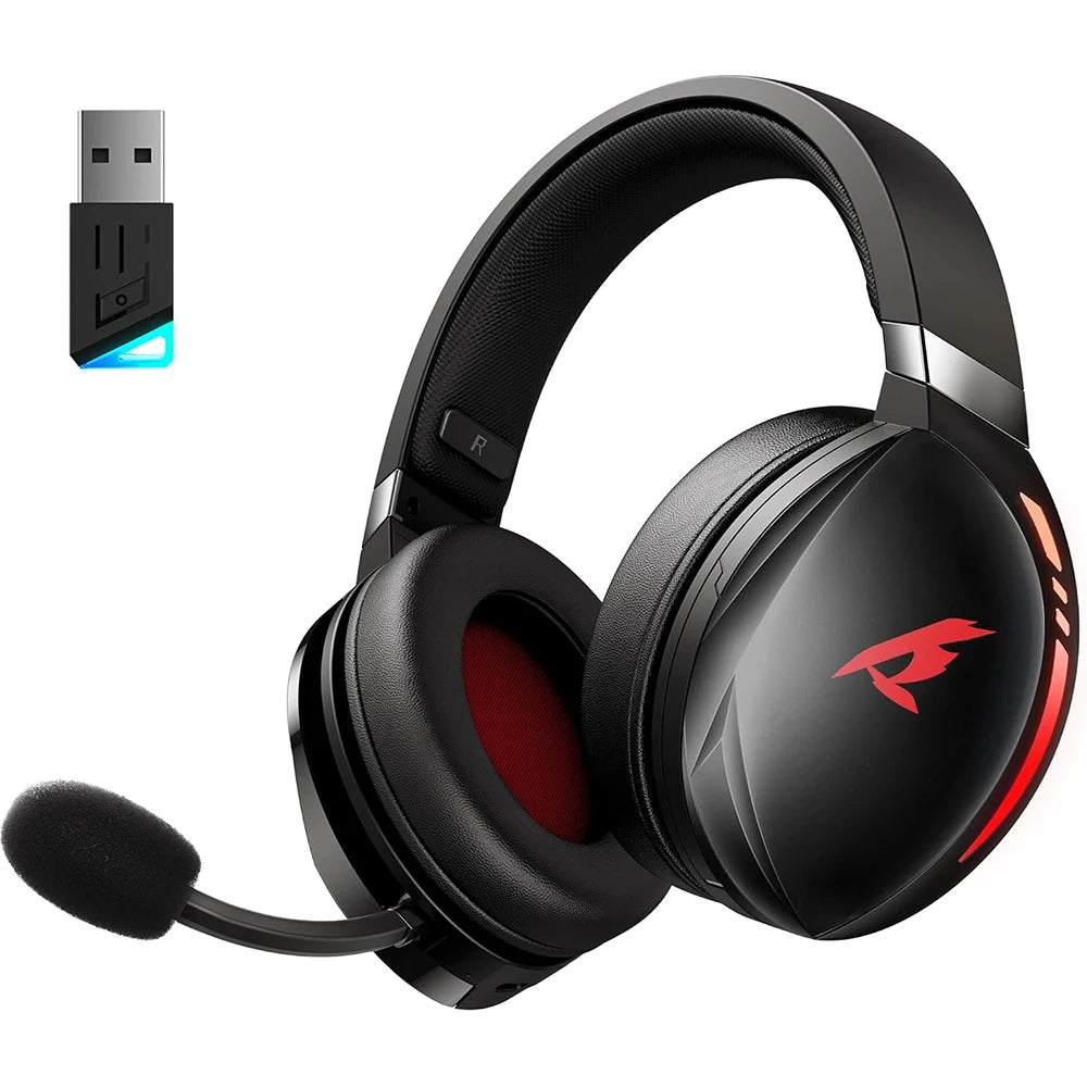 Kofire UG-06 Gaming Headset Low Latency 2.4G Bluetooth Wireless Headphones with Mic RGB Gradient Light Wired for PC PS5 Switch