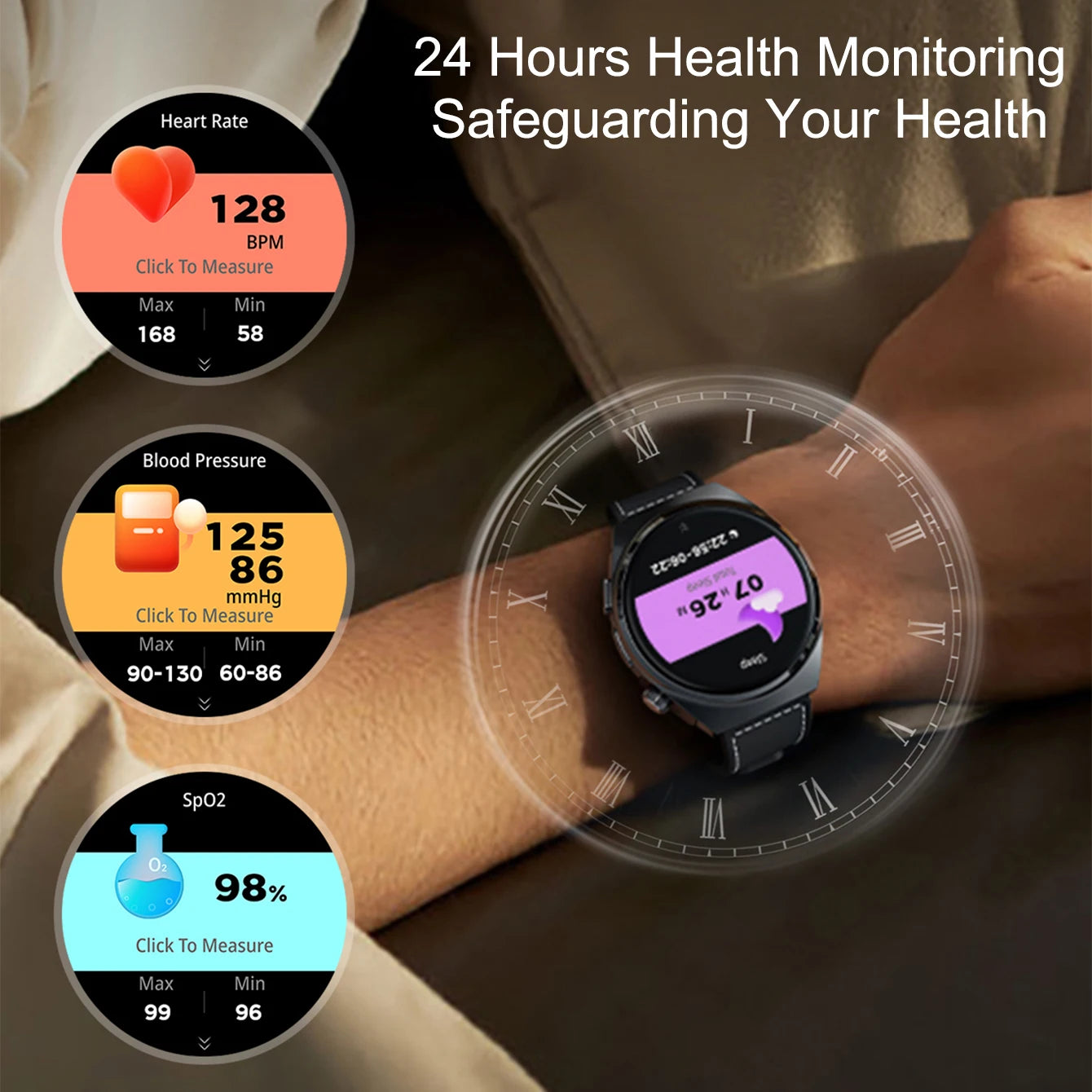 New Men's Smart Watch TWS Earphones 2-in-1 Bluetooth Call Heart Rate Blood Oxygen Sleep Monitoring Smartwatch Women For Huawei