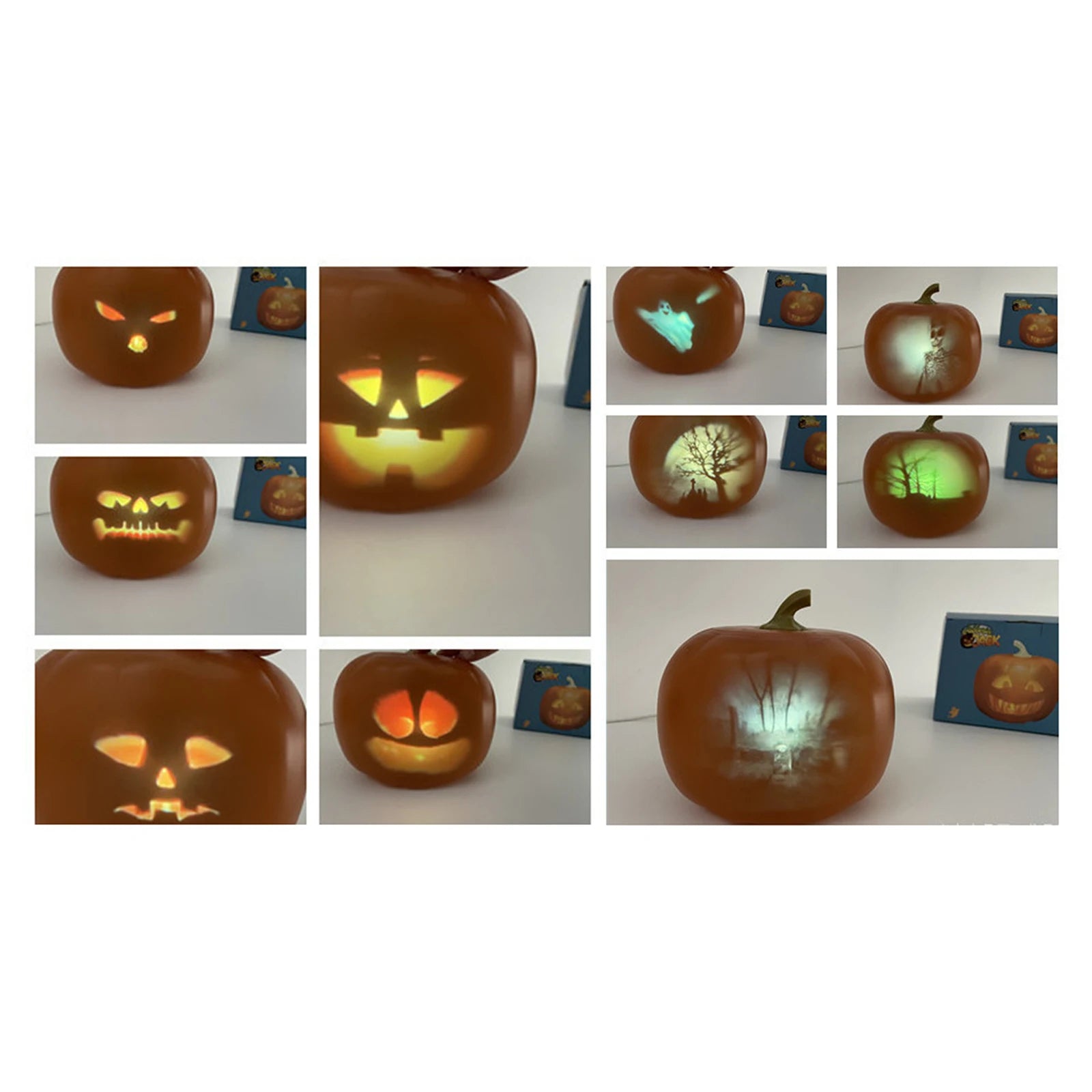 Halloween Pumpkin with Built in Video Projector Talking Singing LED Pumpkin Lamp Halloween Decoration Ornaments Party Supplies
