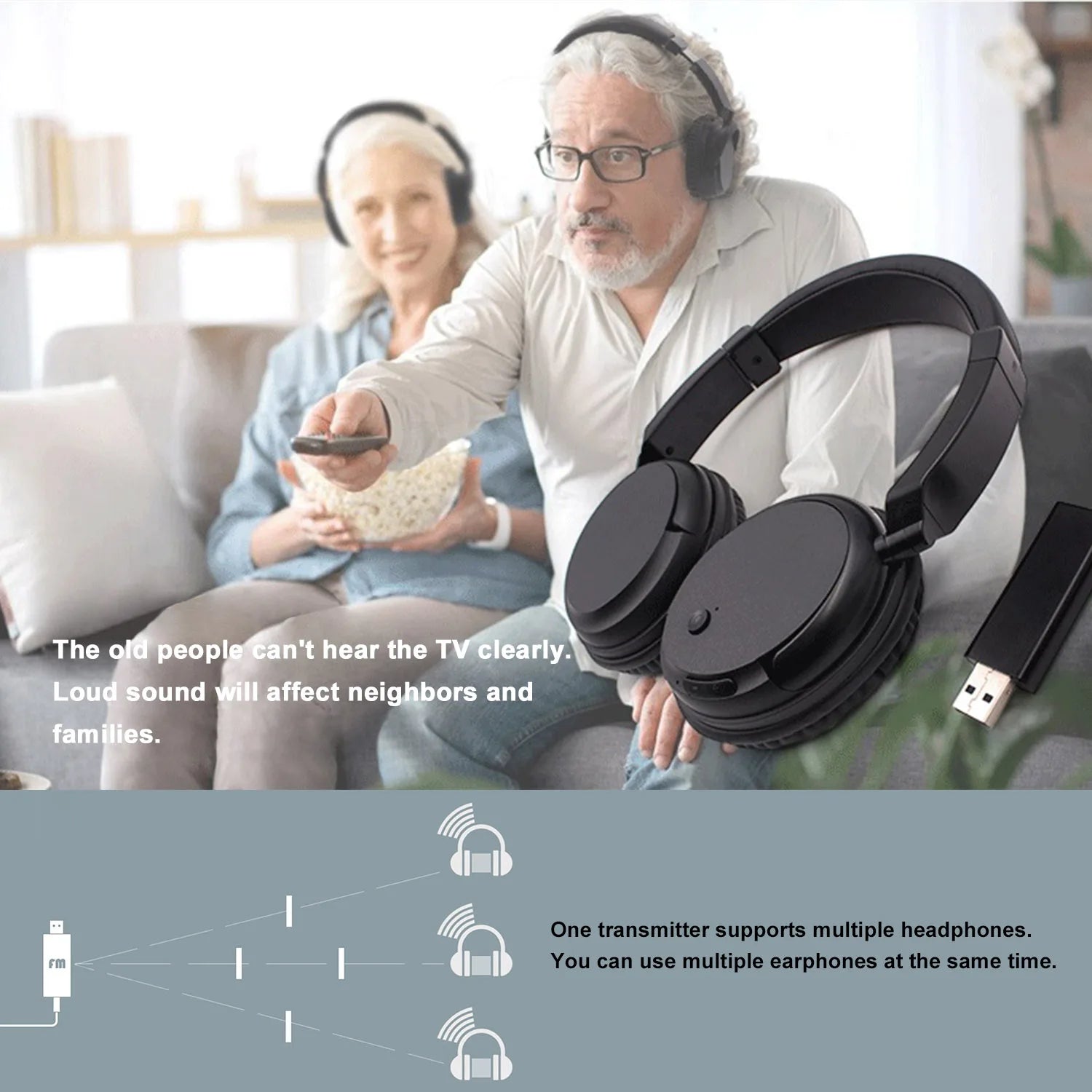 FM Wireless Microphone with Transmitter 3.5mm Wired Headset Support FM Radio for TV PC Phones MP3 Player