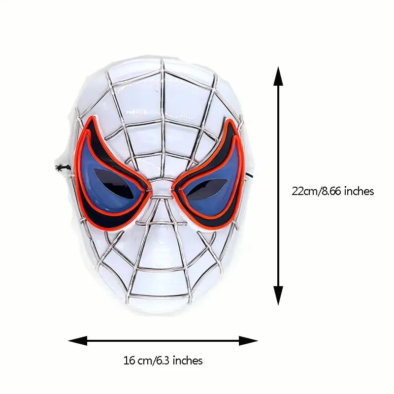 2025 New Arrival Halloween Disguise Mask Cosplay Spider Full Face Mask Halloween Children Headwear Gift Luminous Led Mask