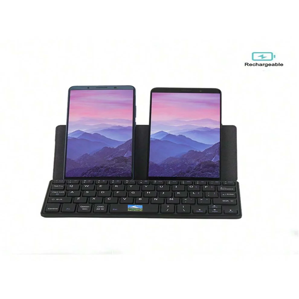 JOMAA Mini Foldable Bluetooth Keyboard Portable Wireless Keyboard Ultra-Slim Travel Folding Keyboard for iPhone iPad Mac Android