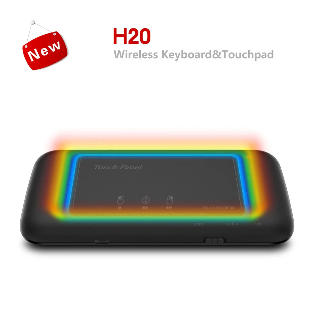 2.4GHz Backlit Wireless Keyboard IR Leaning Remote Control Touch Screen Backlight Keyboard Colorful LED with USB Dongle Receiver