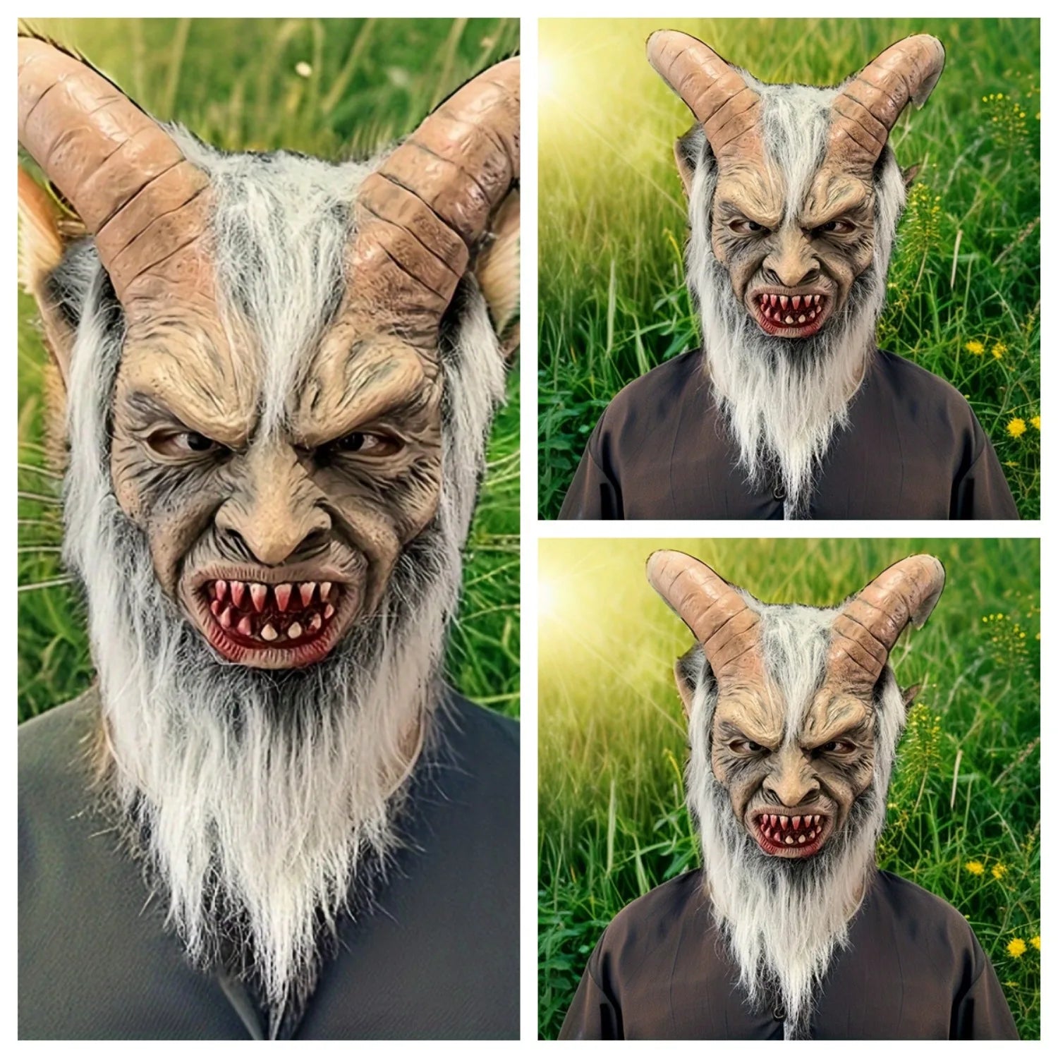 Dark Night Diablo Latex Mask, Realistic Face Mask, Halloween Christmas Party, Role Play, Bar Party Masks，   masquerade mask