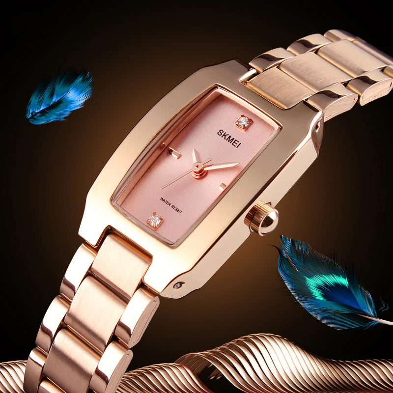 SKMEI Casual Outdoor Elegance 3Bar Waterproof Quartz Watch Luxury Wristwatches For Women Romantic Style Fashion Ladies Watches